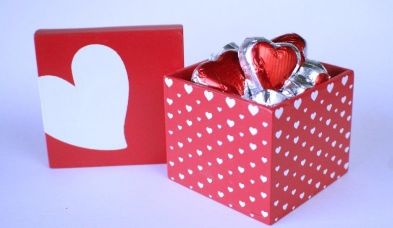 Valentýnská dárková krabička.